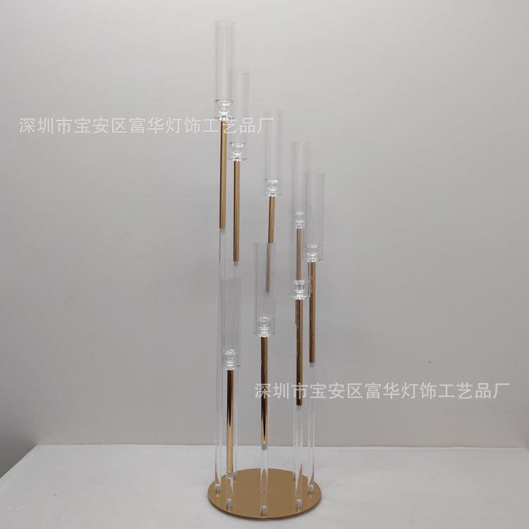 婚庆道具步步高路引心克力铁艺摆烛OHH台酒店布置件实婚礼亚中心