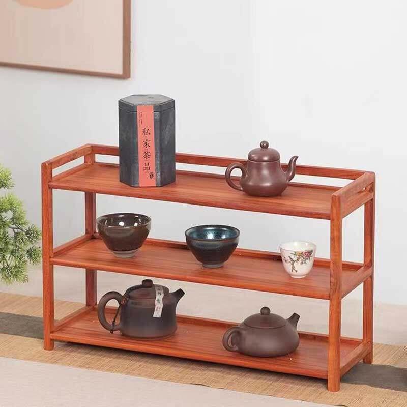茶具博古架实木桌面茶壶茶杯收纳架紫砂壶摆放架红木茶架子置物架