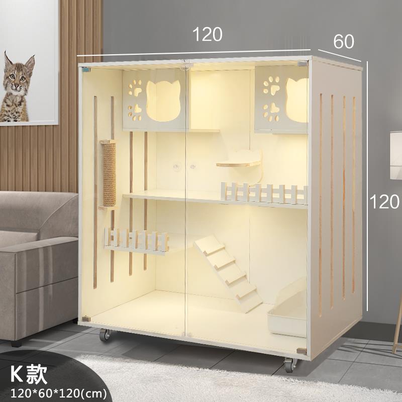 正品猫实木墅笼子超大咪别墅双层猫笼猫舍猫屋家用猫窝猫别室内猫