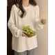 春季 宽松纯上衣0206k 恤百搭洋派大尺码 女打底衫 t恤白色内搭长袖