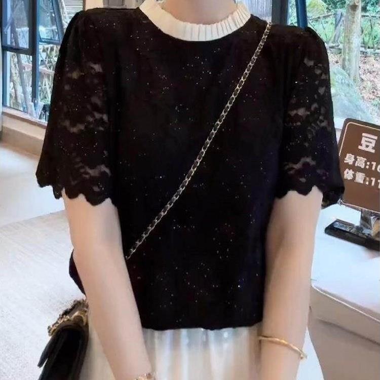 潮牌女装时尚新款镂空设计短袖T恤女独特别致超好看短款上衣潮