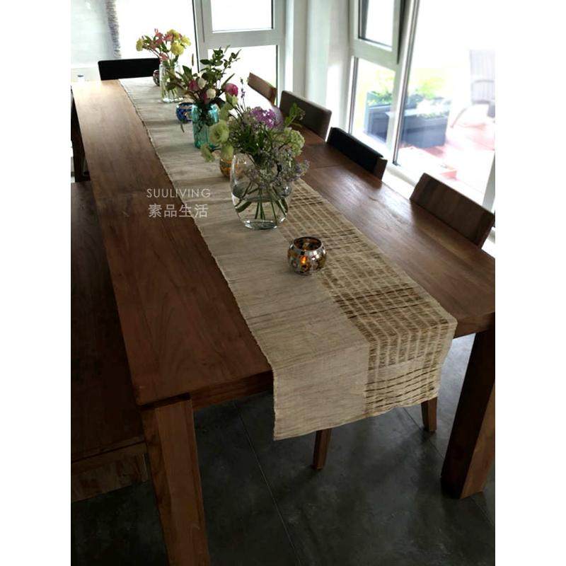 侘寂乡村手工自然禅意苎麻亚麻手织布料艺术设计麻席茶席桌旗新品,居家布艺,桌旗,淘宝优惠券,粉丝福利购,淘宝优惠卷