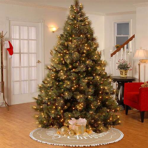 Christmas Tree Skirt Large Rustic Merry Christmas Tree Skirt