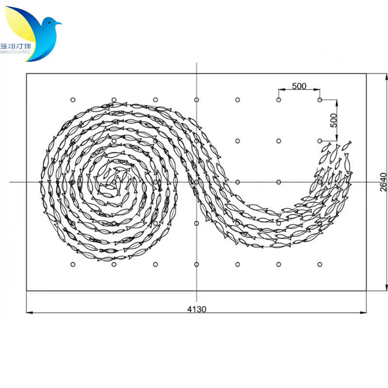 水晶灯售楼处吊灯鱼型LED工程吊灯现代水晶鱼型LED工程吊灯