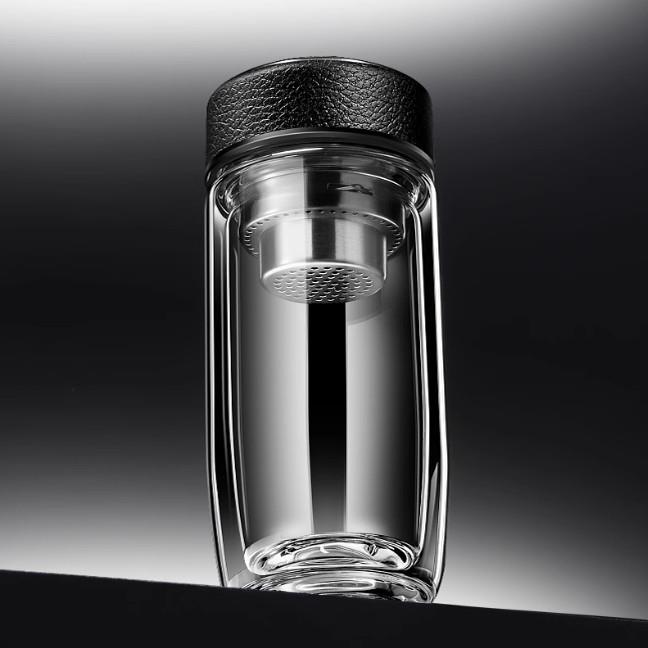美国进口双层玻璃男士鹅蛋商务防摔耐热加厚水杯车载高端定制