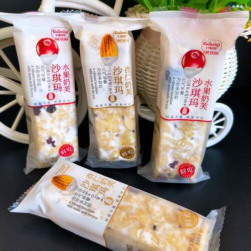 谷焙奇杏仁奶芙500g水果味沙琪玛零食糕点心休闲雪花酥牛轧糖营养