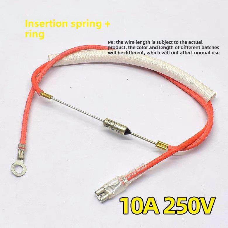 10A250V电饭锅压力锅温度控制传感器金属温度熔丝管电线热敏电阻,电子元器件市场,熔丝/保险丝座/断路器/保险管,淘宝优惠券,粉丝福利购,淘宝优惠卷