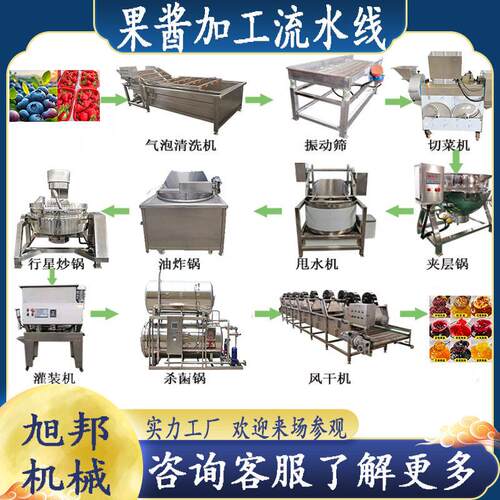果酱加工全套设备 草莓酱生产流水线 全自动蓝莓酱生产加工设备