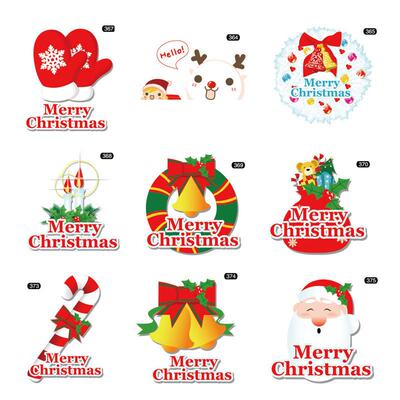 Cute cartoon Christmas sticker glass with waterproof fridge