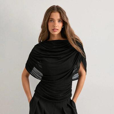 Shawl Collar Women Womenswear Fitted Drapey Ruched Texture