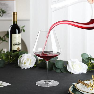 新款法式葡萄酒波尔多高脚杯轻奢高档勃艮第水晶高颜值红酒杯家用