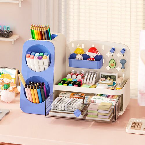 Dopamine Desktop Stationery Storage Box with Drawer, Office