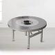 超厚304不锈钢内置转盘火锅餐桌与电磁炉集成安装 可折叠圆桌