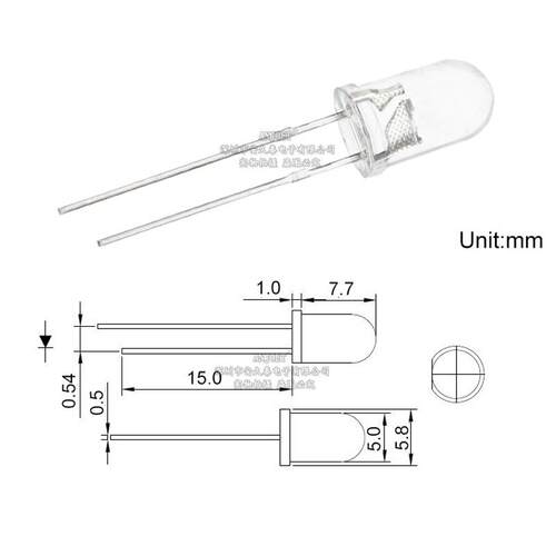 5mm暖脚白F灯5高亮白发暖白直插L5mm暖白明ED发光二极管圆头短透