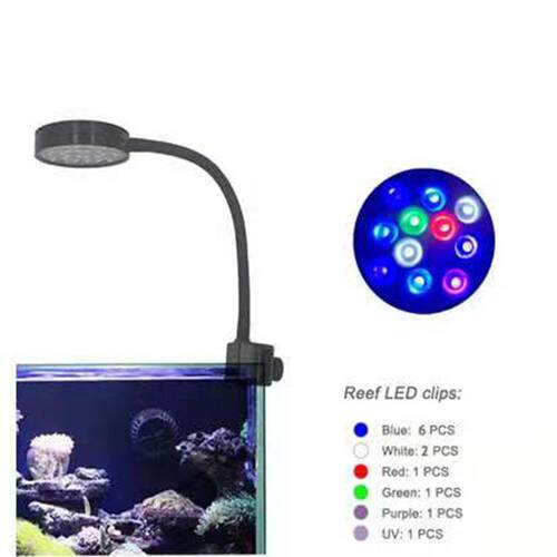 海水珊瑚灯led鱼缸照明灯积光藻缸灯led水草夹灯全光谱补光灯