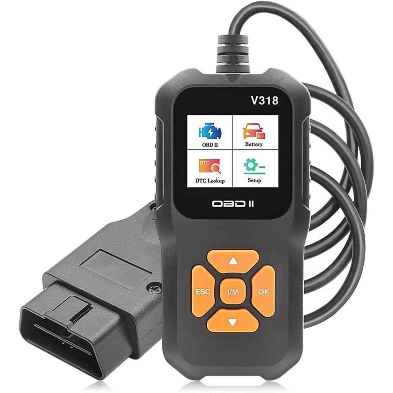 V318彩屏10语言9协议OBD汽车故障解码诊断检测设备仪器诊断obd2