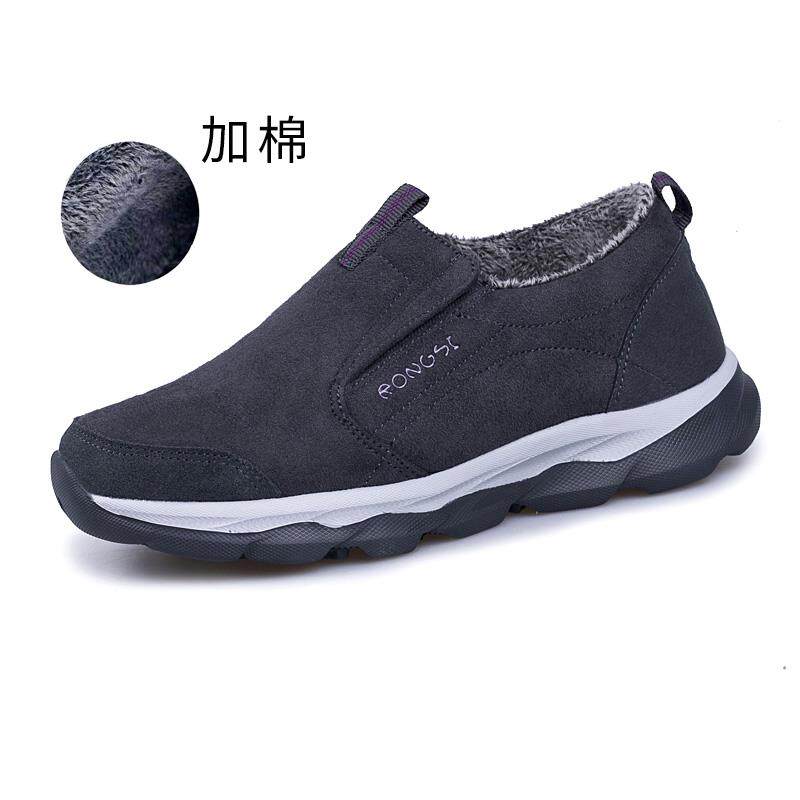 正品秋中老年冬软运动鞋士妈妈鞋加绒保暖二棉鞋女底防滑一脚蹬健