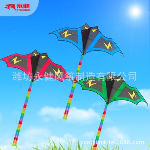 2024潍坊永健新款户外蝙蝠风筝三角风筝零售好飞易飞儿童成人
