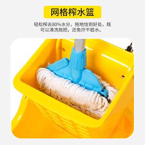 升家地商用手14洗拖免桶榨水车餐用厅酒店清洁挤水桶带轮拖把桶
