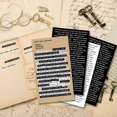 406PCS Vintage Small Talk Text Collection Stickers DIY Diary