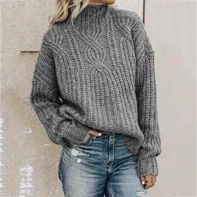 long sweater turtleneck knitting fashion sweater womens