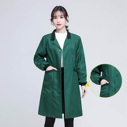 高档新款蓝大褂男女式洁长工作袖服库仓搬运防尘服耐磨劳保服可清