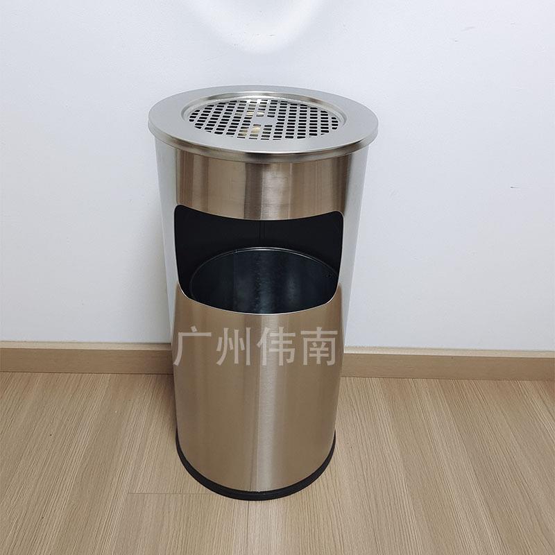厂家港式商场银行小区物业酒店用品不锈钢丽格烟灰银色室内垃圾桶