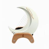 月亮小竖 莱雅琴小箜篌琴乐 迷你初学lyre里拉小 7弦月琴牙琴 正品