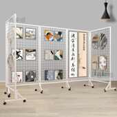折叠网格展示架画展画室幼儿园作品展览移动多功能美术展会收纳架