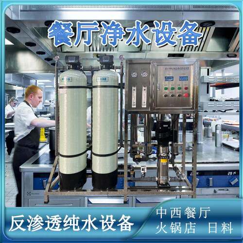 1吨产量全自动一体化餐厅饭店酒店厨房用水反渗透纯净水处理设备