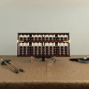 老式 传统13档大号实木算盘复古珠心算盘工艺文玩算盘实木摆件王之