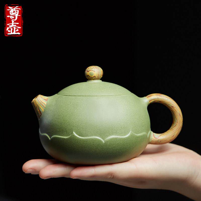 宜兴纯全手工紫砂壶名家正宗西施壶豆青砂绞泥泡茶壶单壶茶具套组