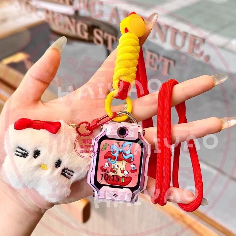 小天才毛绒吊坠适用电话手表腕带