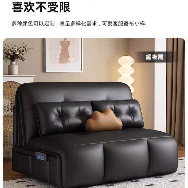 智能电动奶油沙风发床折叠两VLF型用型爪猫绒新款多功能单人小户