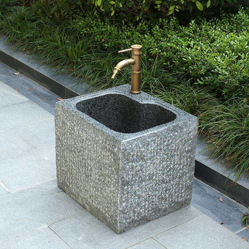 户外庭院一体拖布池大理石洗拖把池阳台家用卫生间石头艺术墩布池