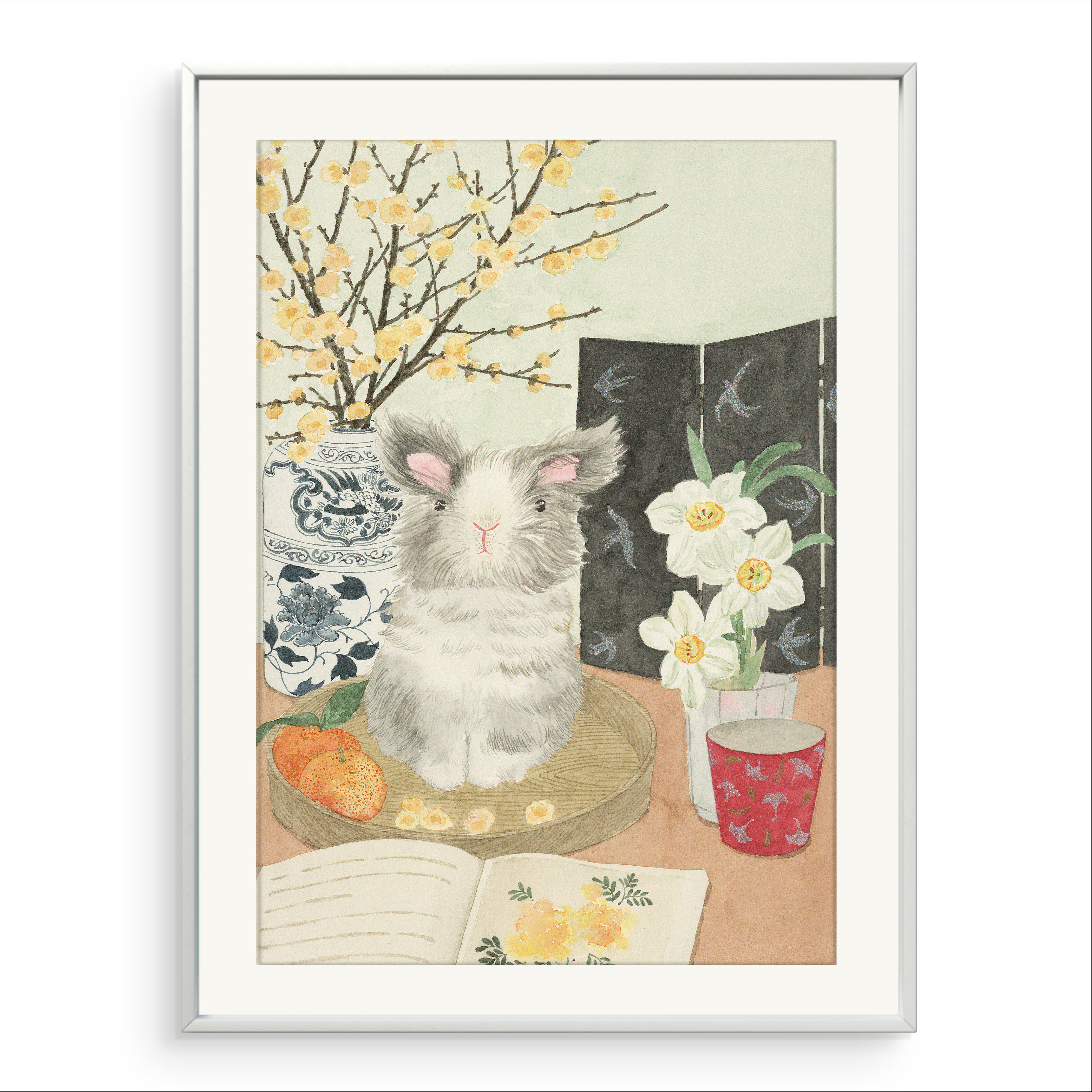 浅染幽香黄yoyo限量版画装饰画治愈中古风原木客厅沙发儿童房挂画