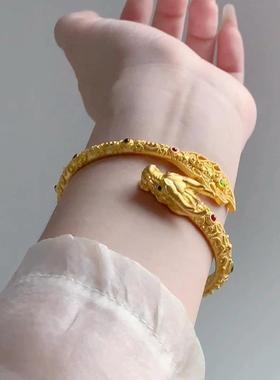 神龙摆尾手镯霸气精巧花丝工艺古生肖龙镯高级古法设计女小众百搭