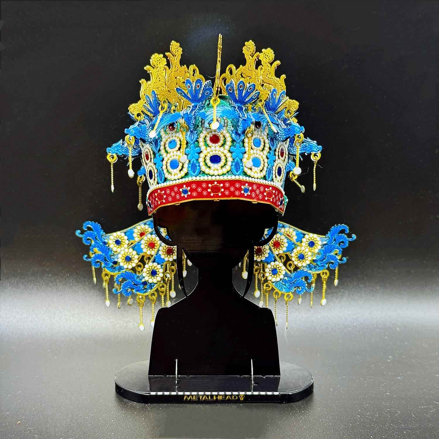 国博-九龙九凤冠 金属拼图模型3d手工立体拼接玩具摆件收藏摆件