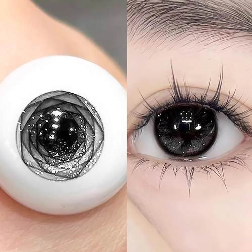 美瞳半年抛黑色学生党自然大小直径14.5婚礼带度数正品隐形眼镜LH