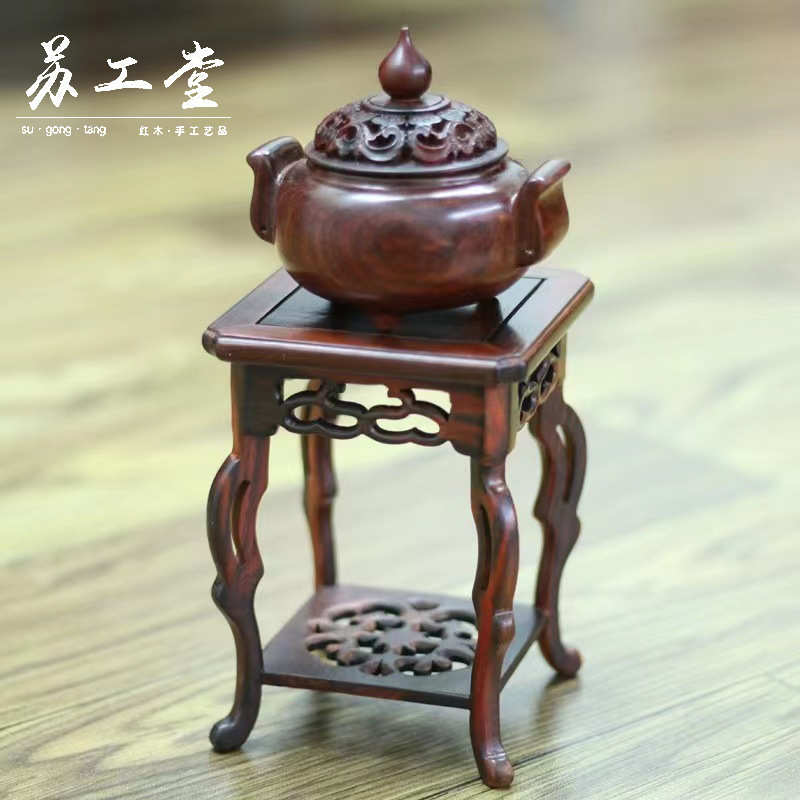 几木雕底座花瓶批发花架实木海马酸工艺品代发红木家具香炉摆件枝