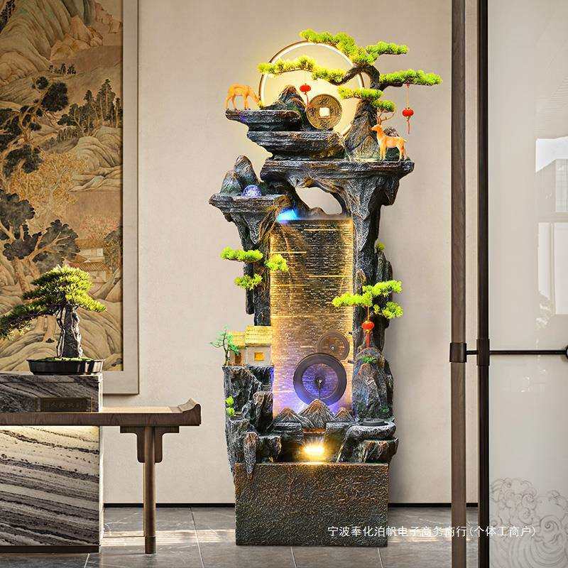中式山流水5588喷泉摆客厅循水景环观办假公室内鱼缸加湿件器装饰