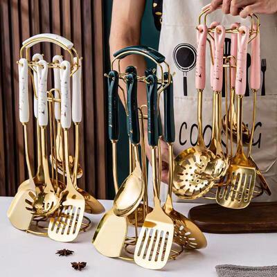 Gold Cutlery Set Stainless Steel Golden Knives Forks Spoons