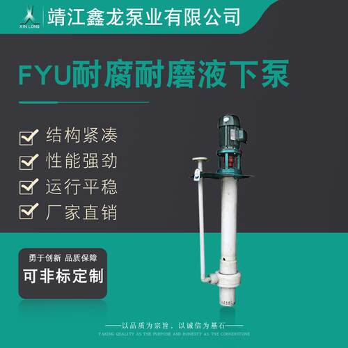 鑫龙FYU耐腐耐磨液下泵立式搅拌浆液下泵厂家可定制加工