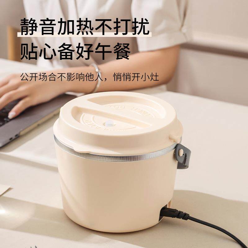 免注水车载电热饭盒加热插电保温自带上班族热饭神器三层便当盒
