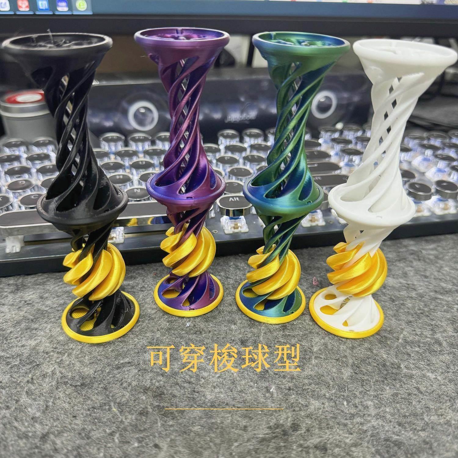 新款3D打印螺旋玩具解压立体可弹射解压玩具新奇特办公桌面摆件