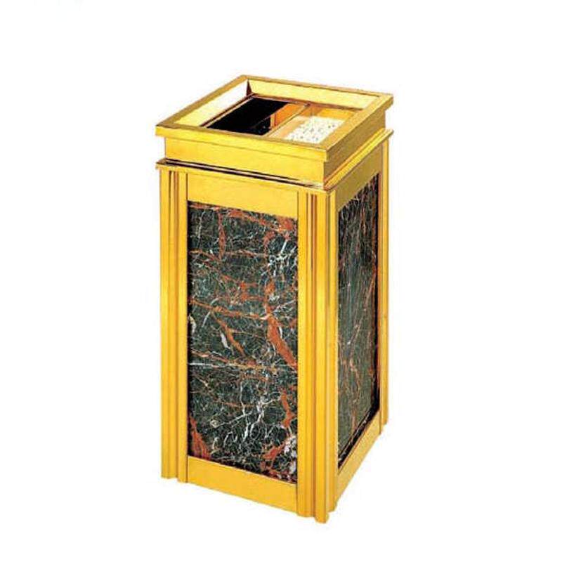 菱角大理石垃圾桶座烟灰金大堂地酒店桶果皮不锈钢宾馆高档桶钛四