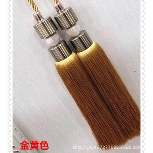 束带中式窗帘新扎现代绑绳装饰绑带customized简约穗球挂流苏 吊