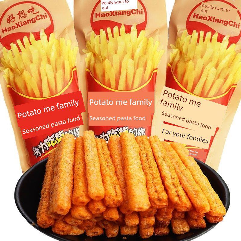 薯条零食我族薯条香脆空心棒辣条网薯红一怀旧零食麻辣条童年解馋