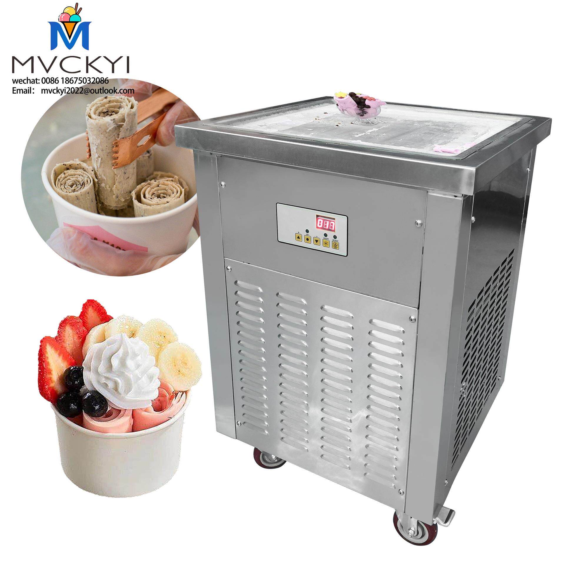 方盘商用炒冰机带6个盘摆摊厚切炒酸奶机夜市创业摆摊炒酸奶
