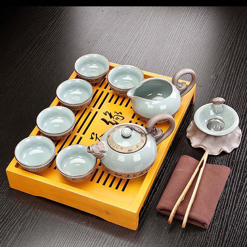 功夫茶具家用小套装旅行茶盘套装陶瓷茶杯组合紫砂茶壶全套
